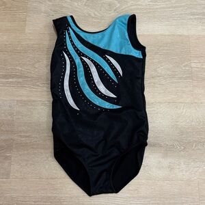 Black and Blue Gymnastics Leotard
